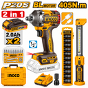 [COSLI23056] 20V 405n.m مجموعة فرد شد عزق + بلادوز و طرابيش بولاد