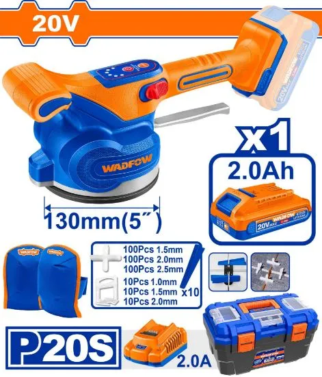 [WTVM1D128] 20V 1Batt 2Ah+Char +Box 50Kg رجراج بلاط بطارة سرعات
