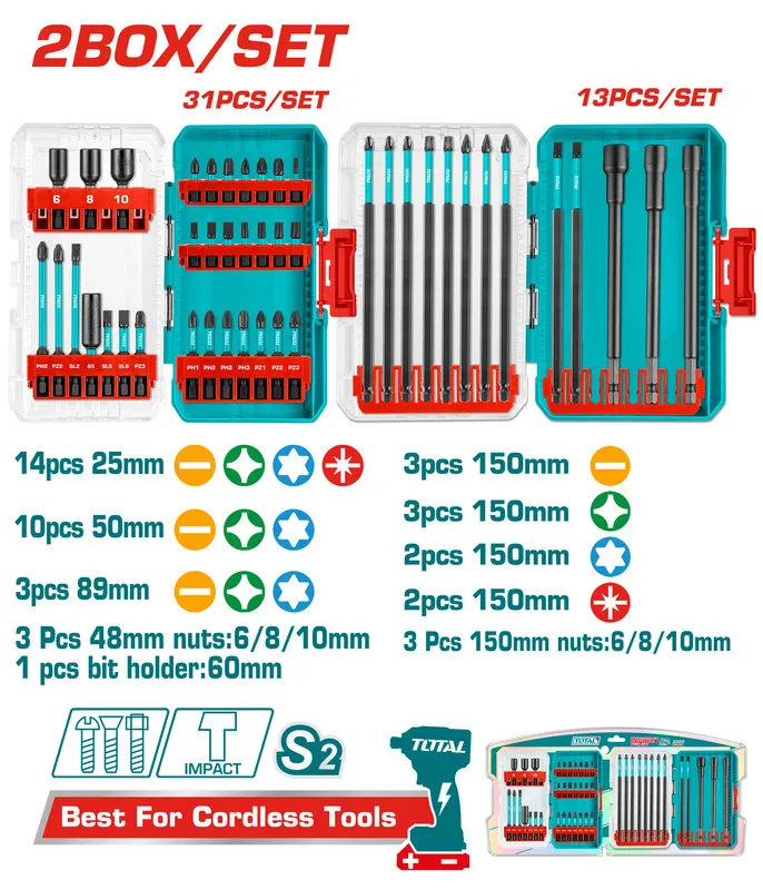 [TACSDL24408] 44pcs طقم رؤوس مفكات صناعي