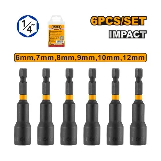 [AMN65061] 6PCS (6,7,8,9,10,12)mm TOT HEX 1/4" طقم وصلات طربوش