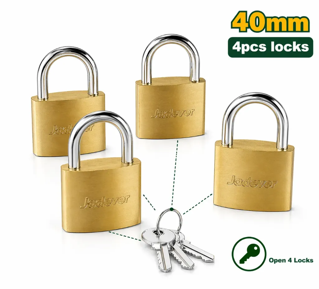 [JDPDT444] 4pcs 40mm طقم اقفال مفتاح موحد نحاس