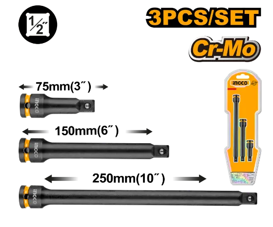 [HKISEB12031] 3Pcs CR-MO طقم وصلات إطالة إيمباكت فولاذ