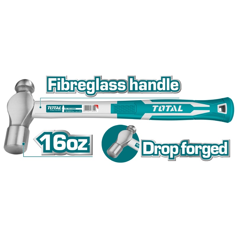 [THT74166] 450g 16oz FiberGlass مطرقة راس مدعبل مقبض