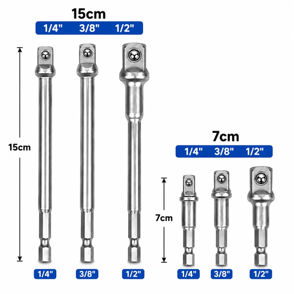 [105036] 1/4"-3/8"-1/2" طقم ادبتر طربوش