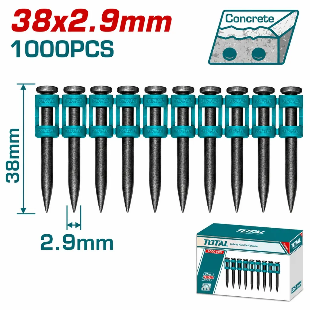 [TAC02381] 1000pcs  (38x2.9)mm مسمار فرد هوااء بولاد للكونكريت