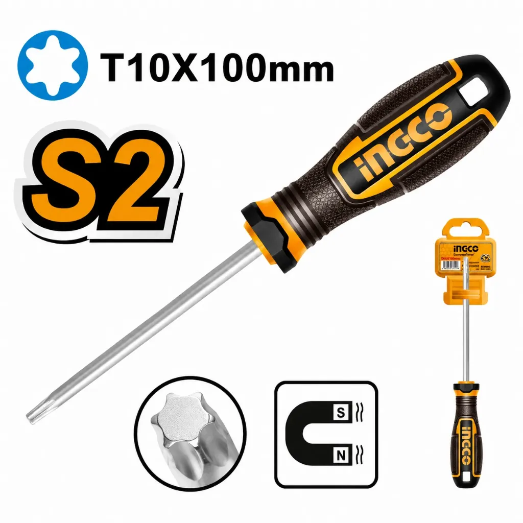 [HSDX10100] T10 (100x5.0) mm S2 مفك براغي مسكة كوتشوك منجم