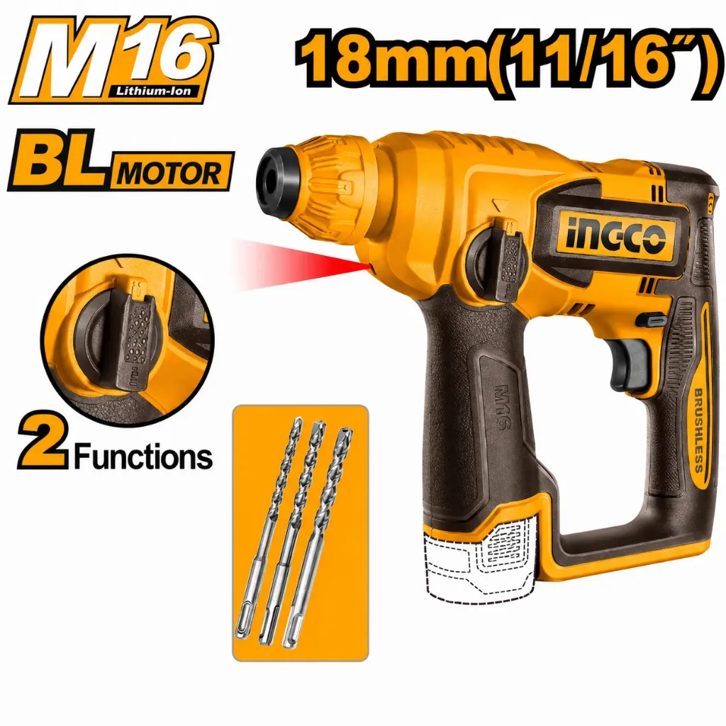 [CRHLI16161-F] 16V 18mm BL SDS مقدح بطارية فدار