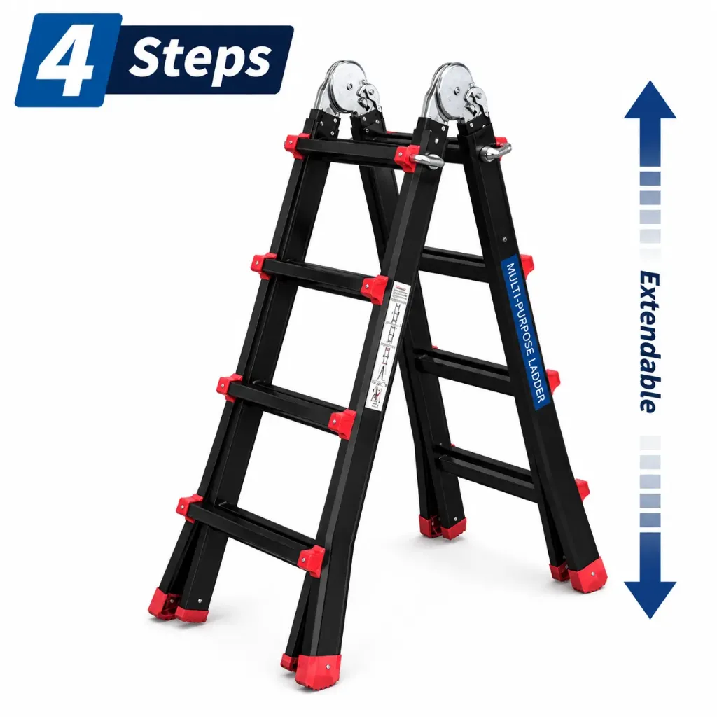 [PLGLB404] 4x4 Steps Black Telescopic Ladder Price: 127.10$