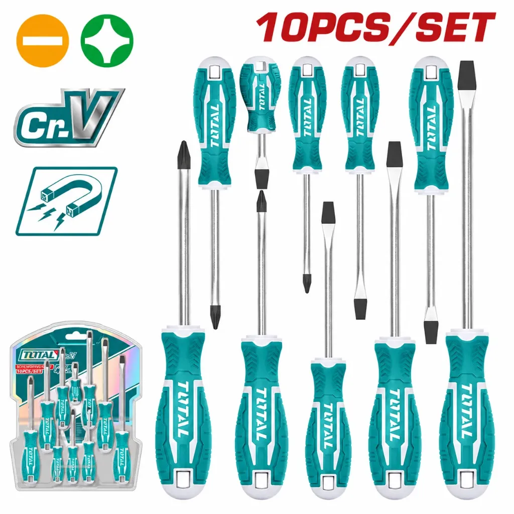[THT250610] 10pcs طقم مفكات براغي