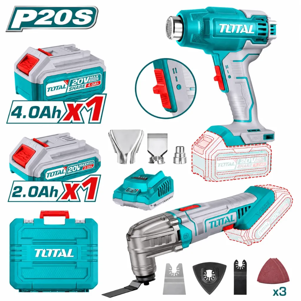 [TOSLI230705] 20V مجموعة على البطارية سشوار+اداة متعددة الاستخدامات