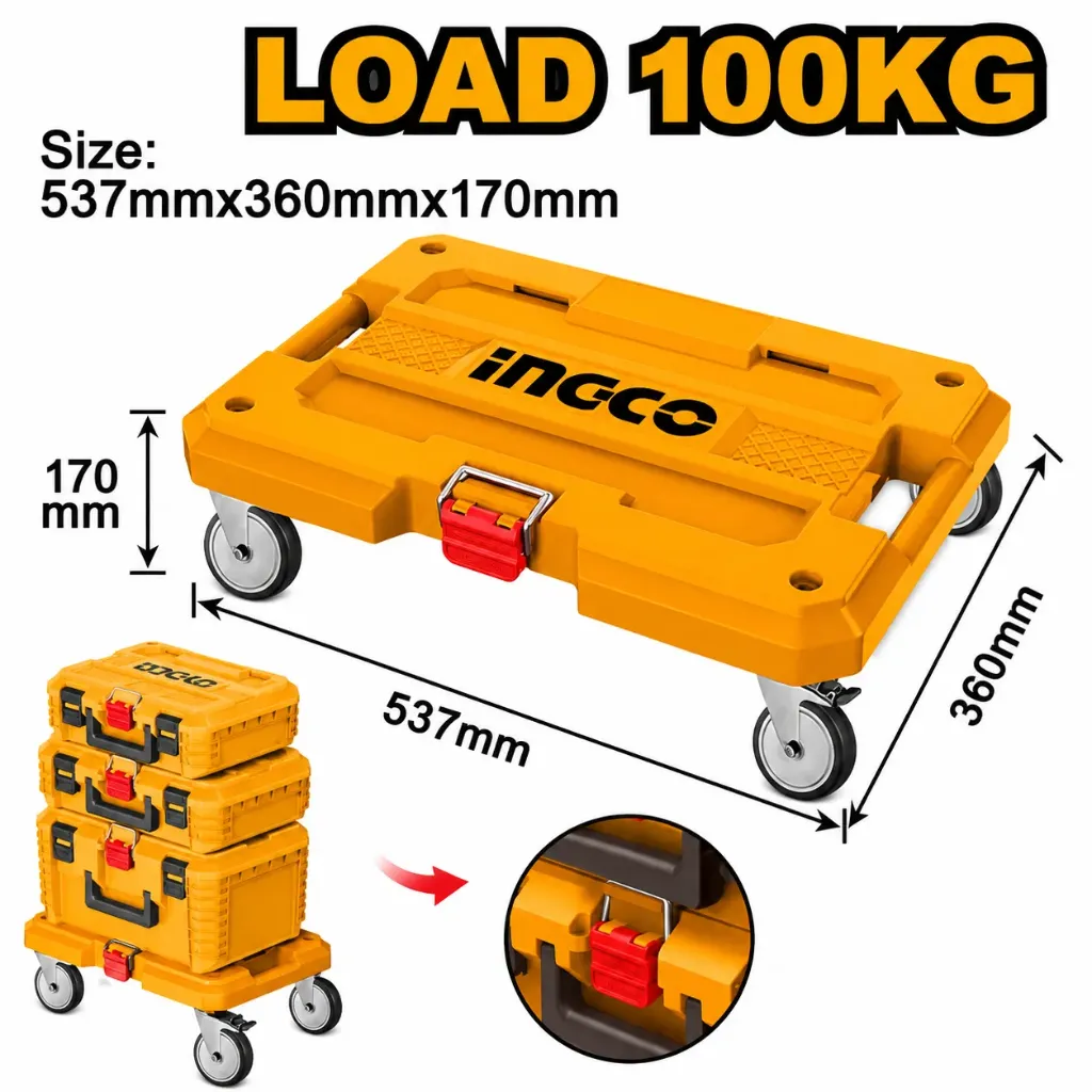 [HHWB61001] 537x360x170mm قاعدة شنط قابل للتكديس بدواليب وفرام