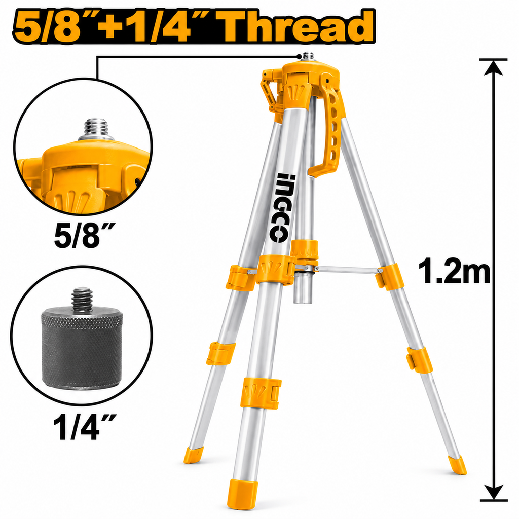 [HLLT01586] 1/4" Thread-1.6m Aluminum tripod ستاند ليزر ثلاثة ارجل متحرك