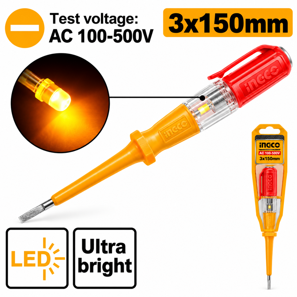 [HSDT1518] 3x150mm LED lighting AC 100-500V مفك تست